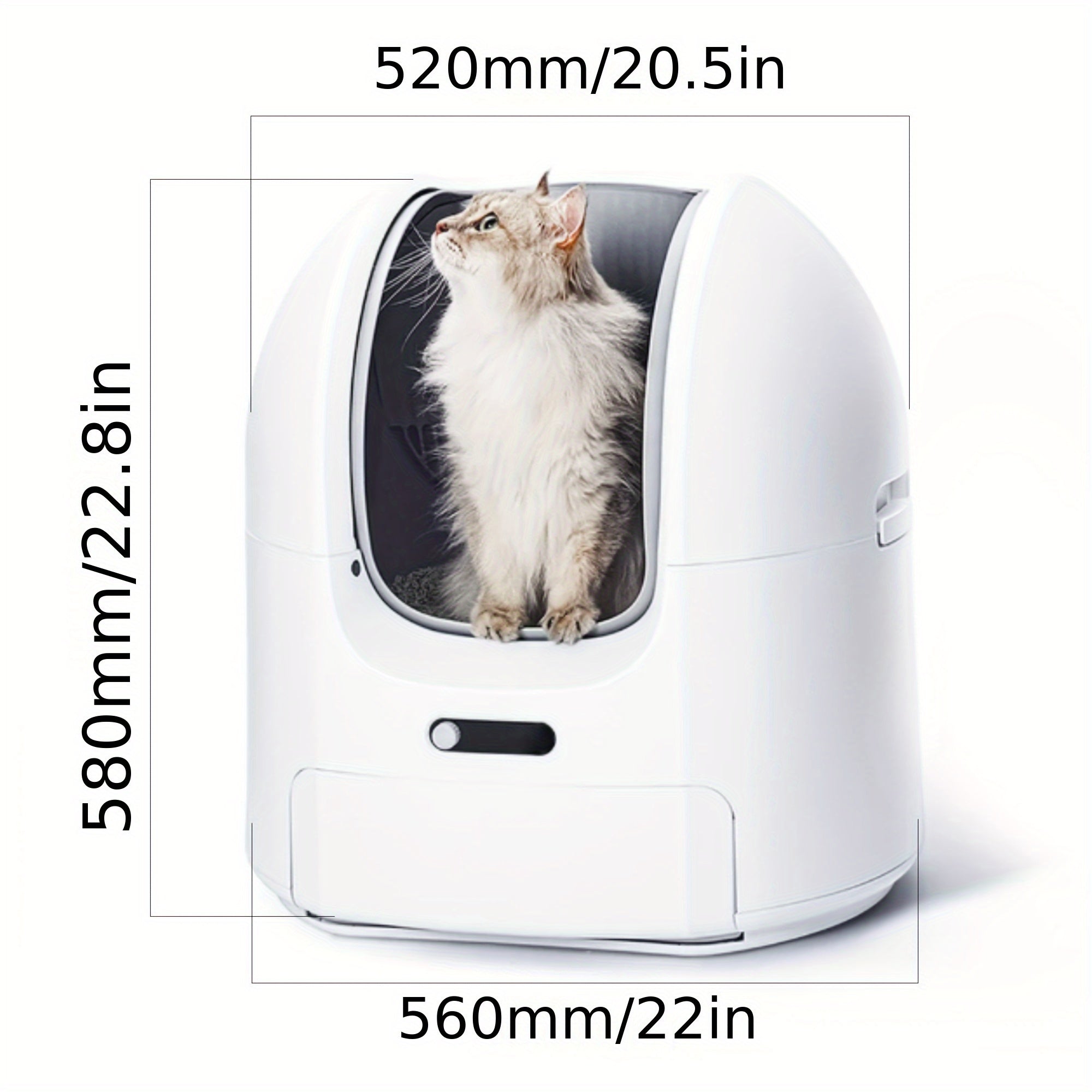 Automatic Cleaning Cat Litter Box, Smart Cat Litter Box, Electric Cat Litter Box. Includes Cat Litter Mat And Garbage Bag, Gravity Sensor for Cat Safety, Suitable for 1-2 Cats, Mobile Phone Control, Deodorizing And Cleaning, Easy to Clean